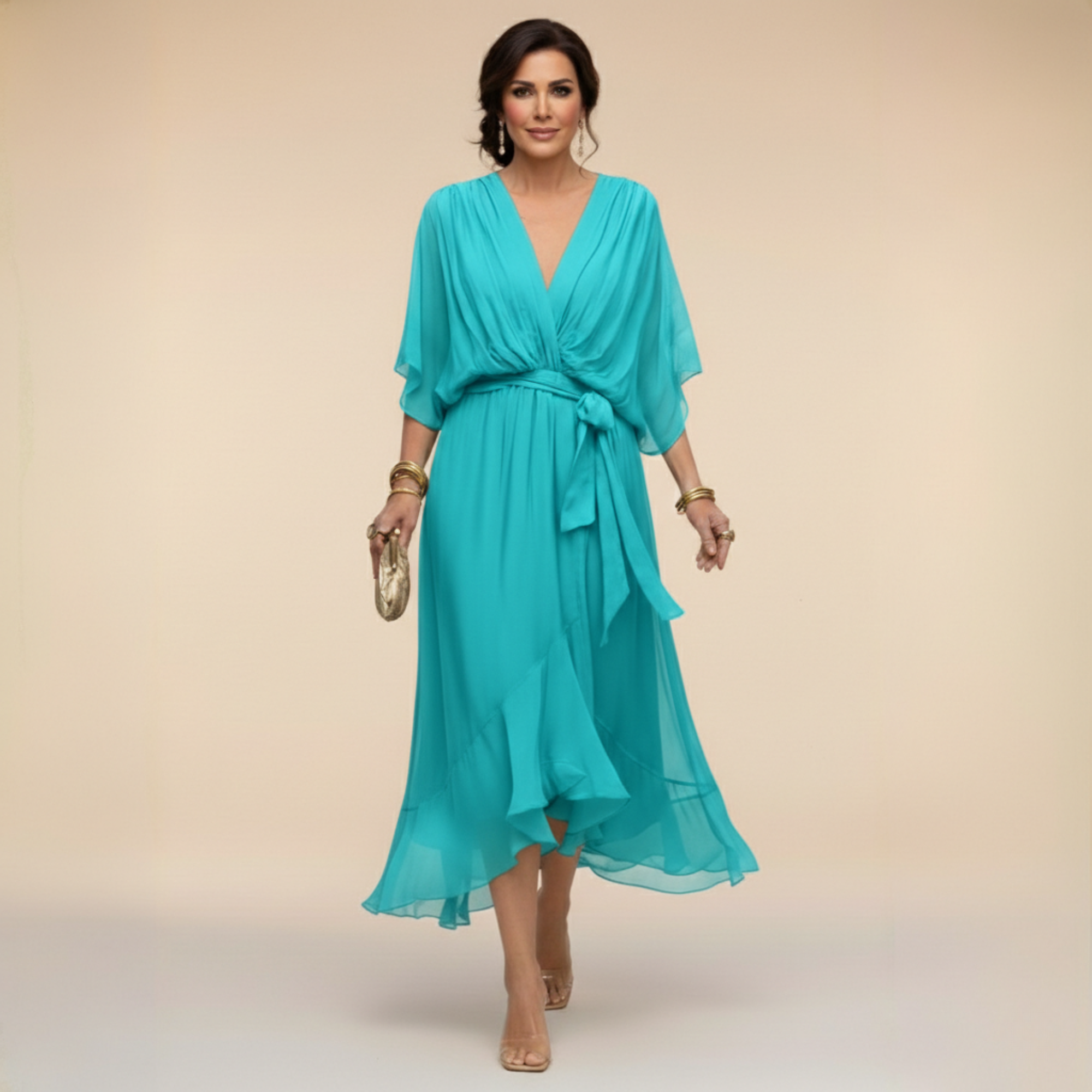 Marta | Robe en mousseline à col V