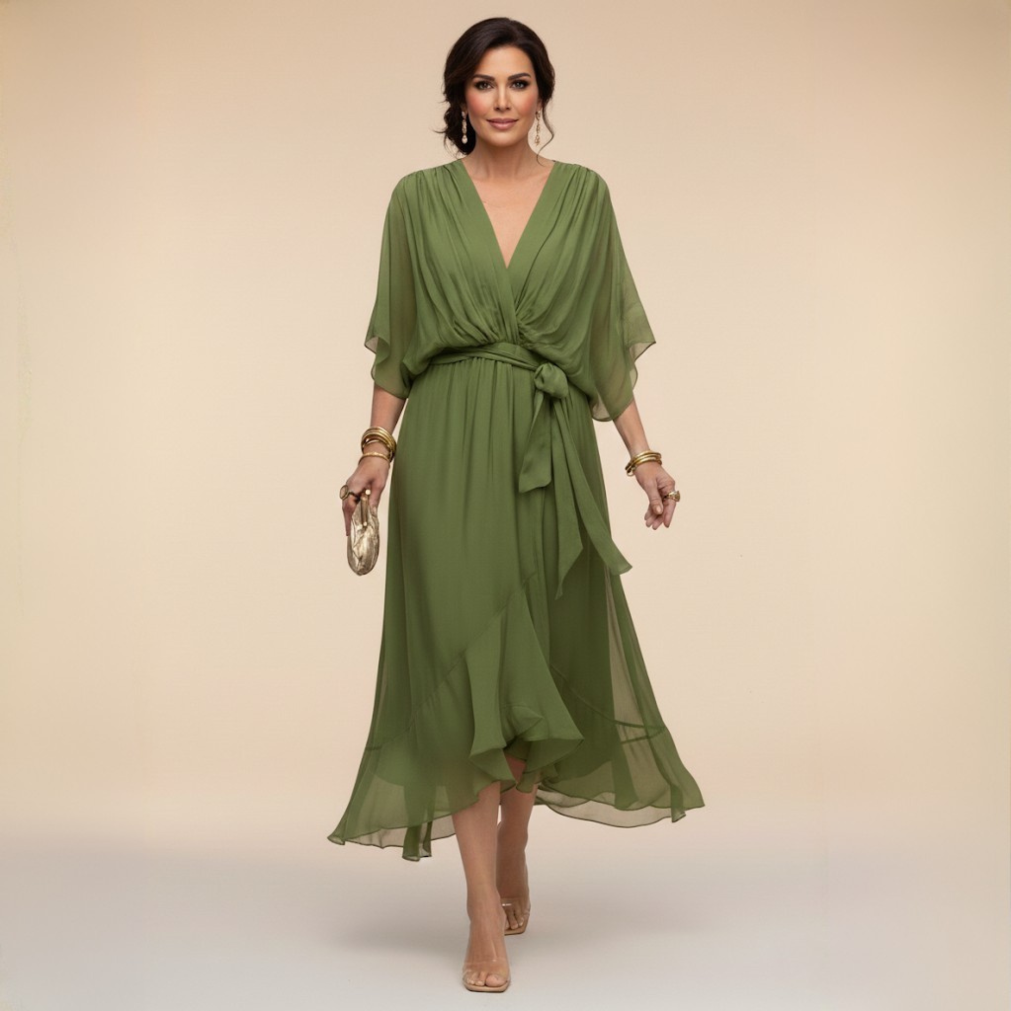 Marta | Robe en mousseline à col V