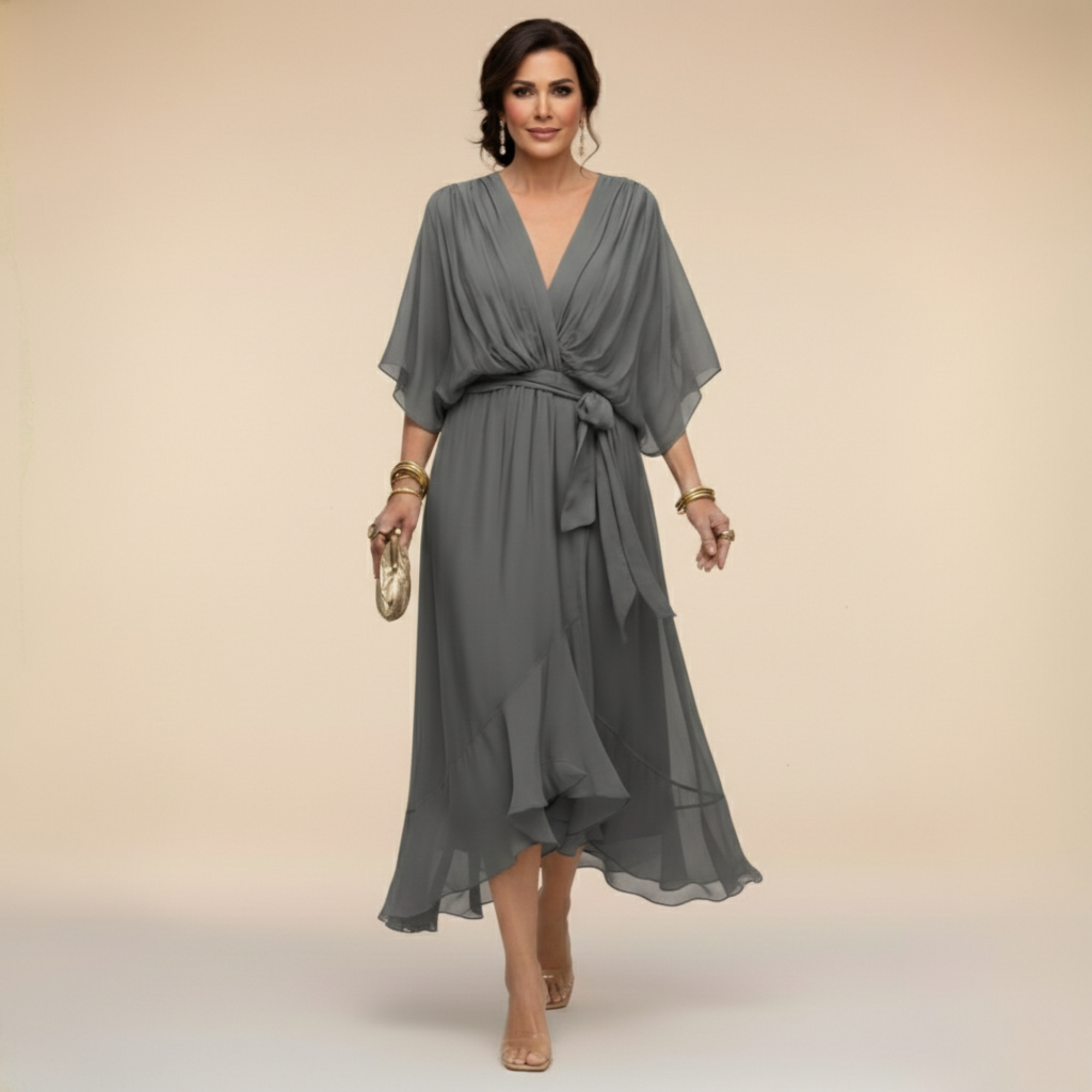 Marta | Robe en mousseline à col V