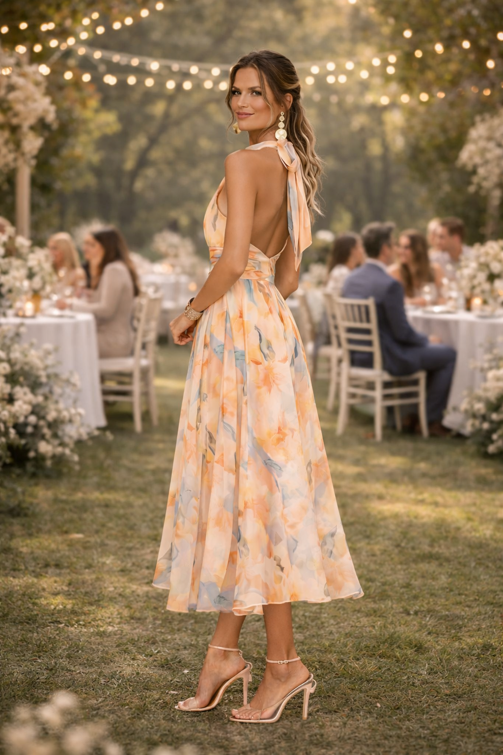 Esther | Robe imprimée dos nu