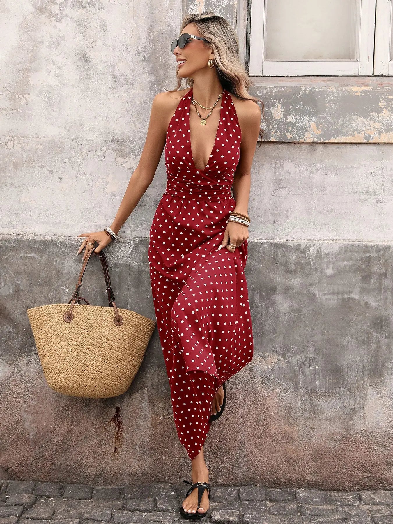 Robe Midi à Pois "Élégance Rétro"