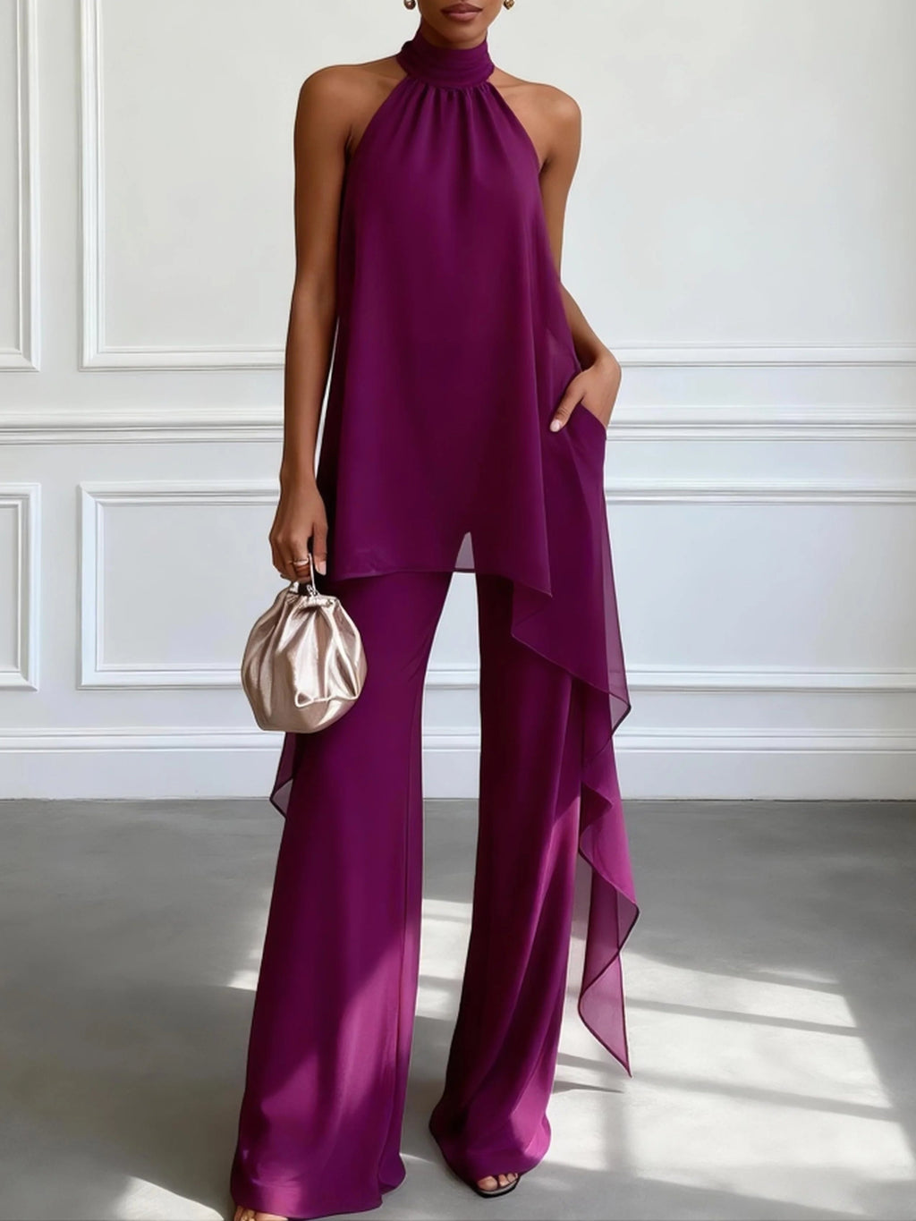Viola | Ensemble élégant haut dos nu et pantalon