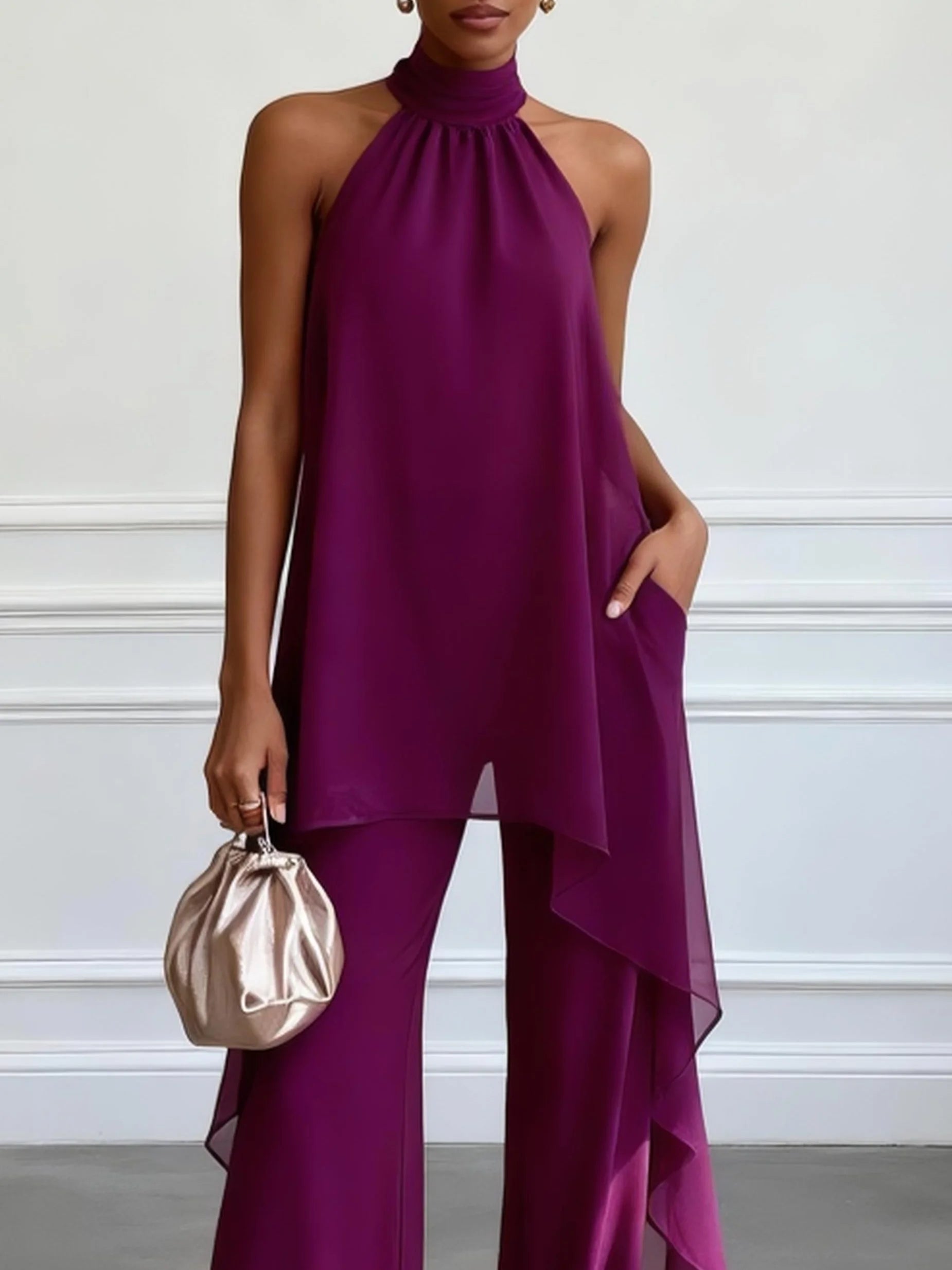 Viola | Ensemble élégant haut dos nu et pantalon