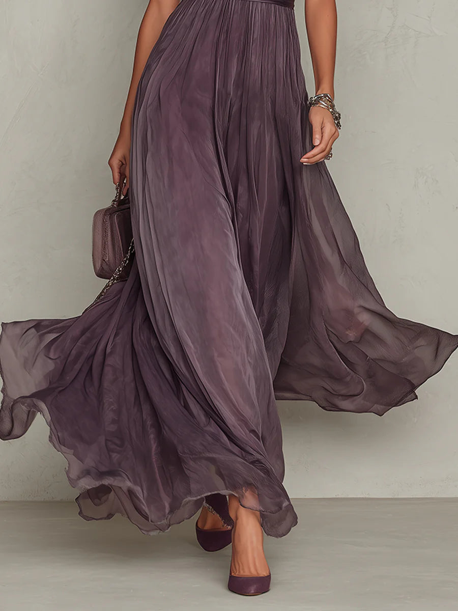 Ashley | Robe maxi en mousseline élégante et vintage