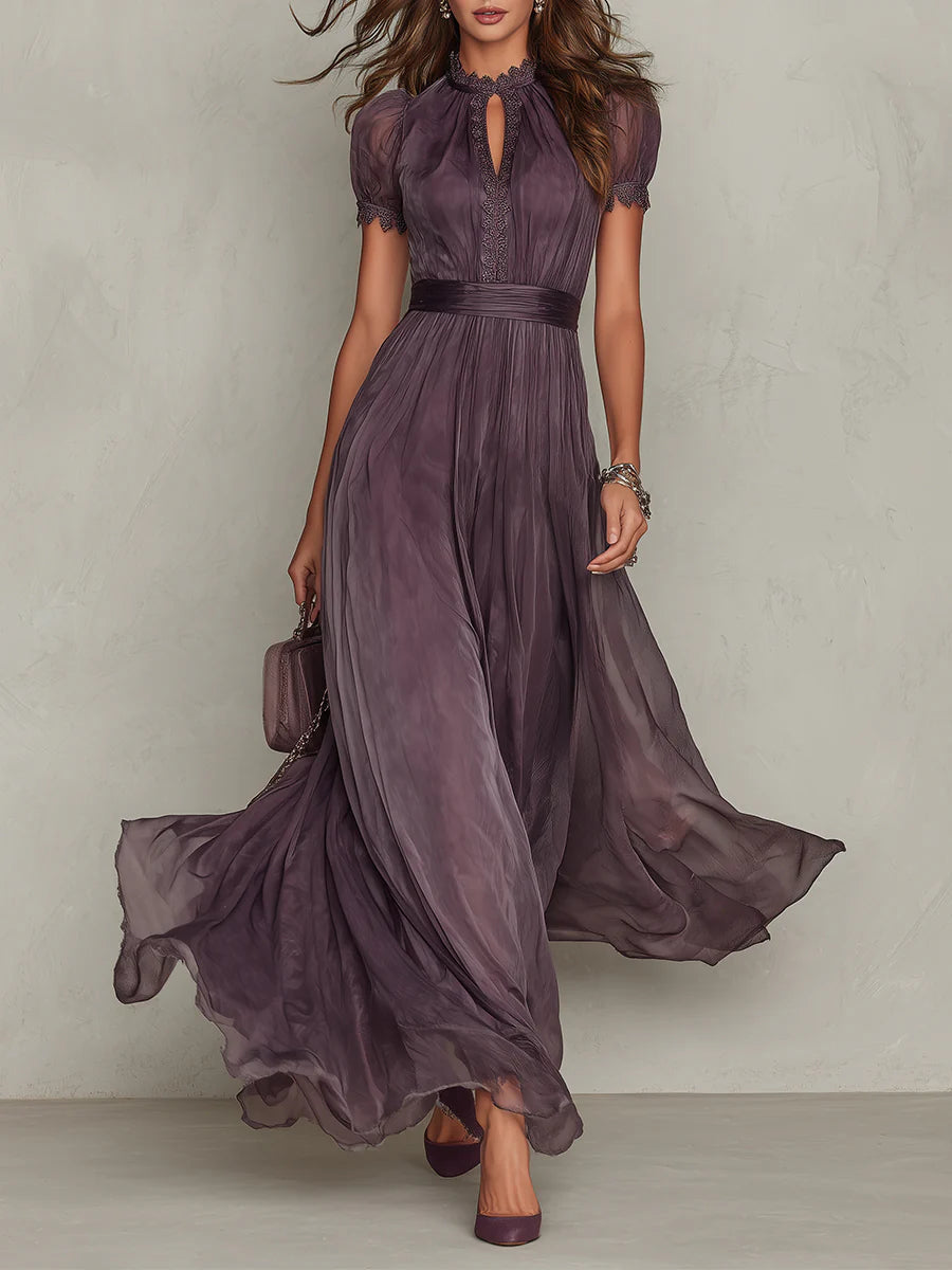 Ashley | Robe maxi en mousseline élégante et vintage