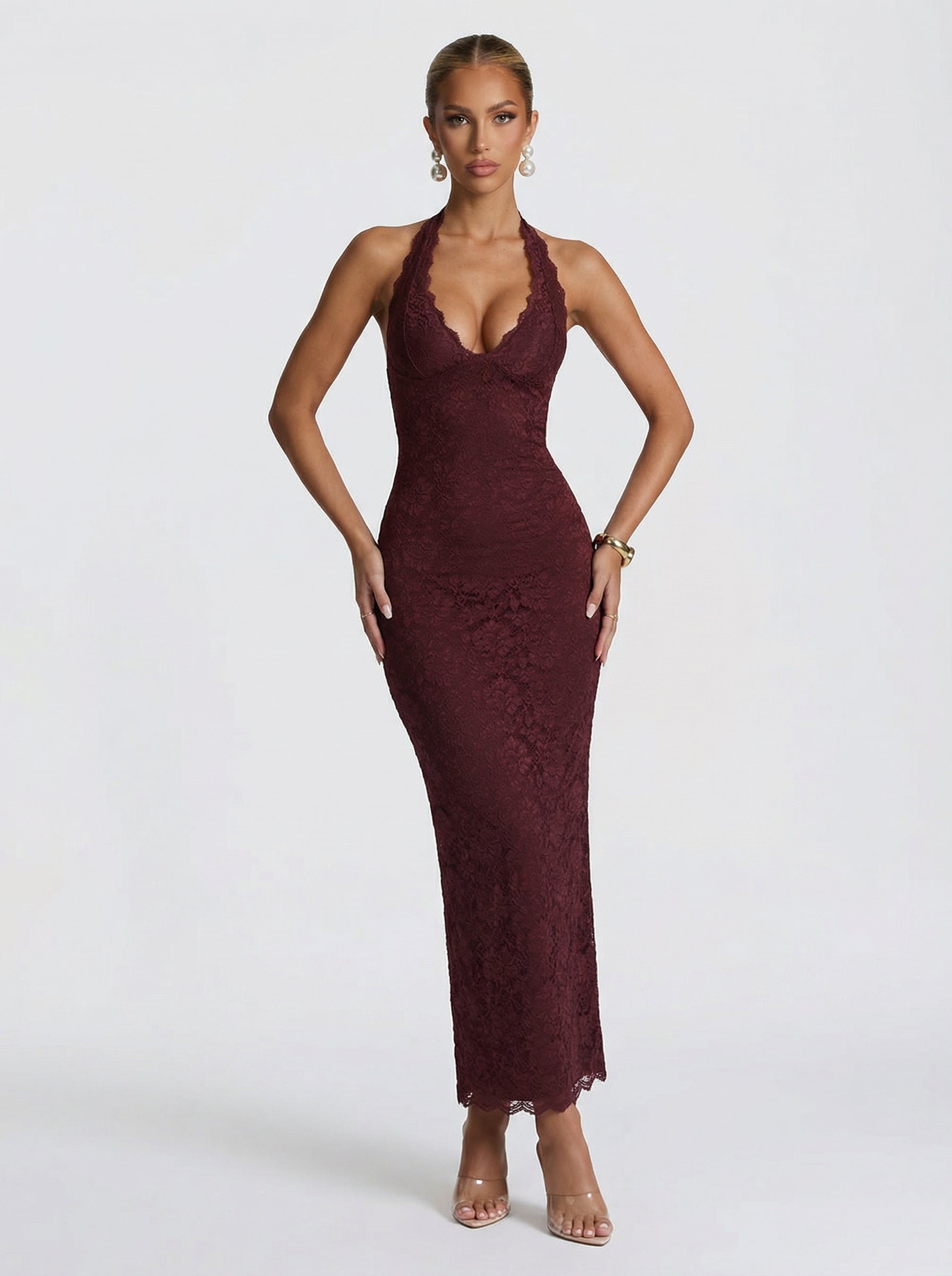 Lia – Robe longue en dentelle